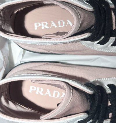 Bnwt Prada Gabardine Hi-top Sneakers