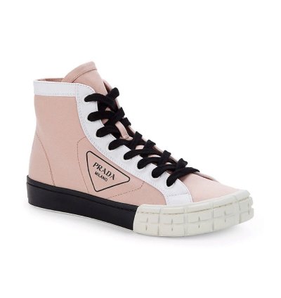 Bnwt Prada Gabardine Hi-top Sneakers
