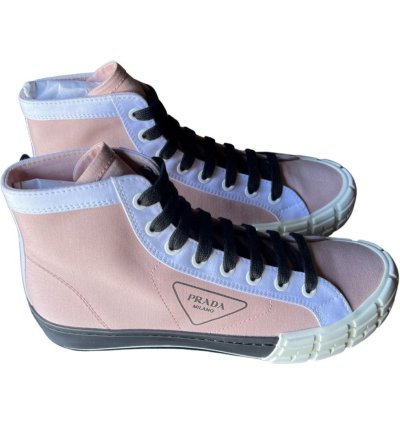 Bnwt Prada Gabardine Hi-top Sneakers