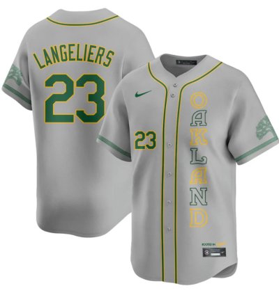 Shea Langeliers Jersey 23 Oakland Athletics City Connect Concept Stitched Gray