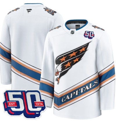 Men Team Jersey Washington Capitals Screaming Eagle 50th Anniversary White