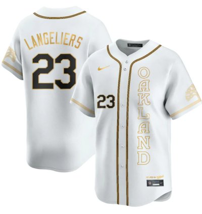 Shea Langeliers Jersey 23 Oakland Athletics City Connect Concept Stitched White Gold