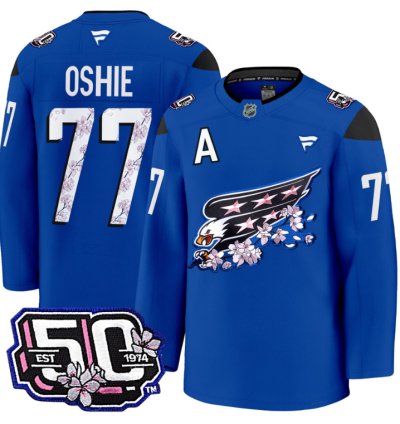 Men Tj Oshie Jersey 77 Washington Capitals 50th Anniversary Cherry Blossom
