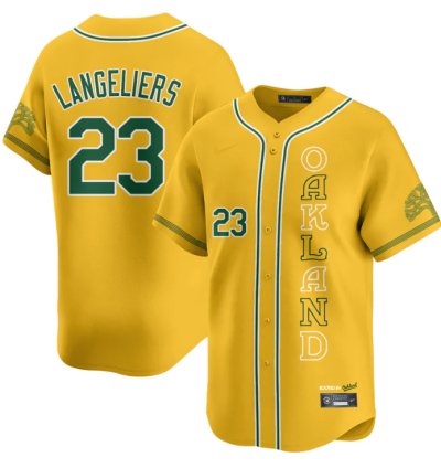 Shea Langeliers Jersey 23 Oakland Athletics City Connect Concept Stitched Yellow