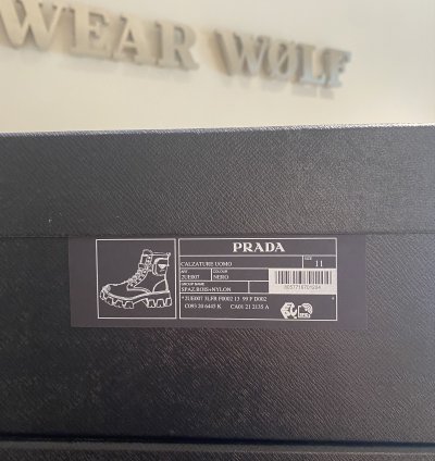 Bnwt Prada Logo Combat Boots Ankle Pouch