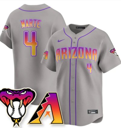 Ketel Marte Jersey 4 Arizona Diamondbacks 2025 City Connect Concept Stitched Gray