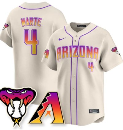 Ketel Marte Jersey 4 Arizona Diamondbacks 2025 City Connect Concept Stitched Cream