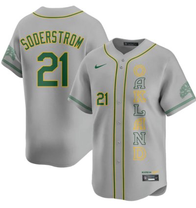 Tyler Soderstrom Jersey 21 Oakland Athletics City Connect Concept Stitched Gray