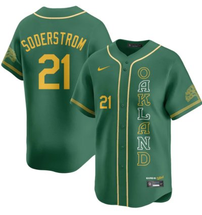 Tyler Soderstrom Jersey 21 Oakland Athletics City Connect Concept Stitched Green