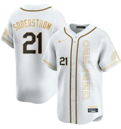 Tyler Soderstrom Jersey 21 Oakland Athletics City Connect Concept Stitched White Gold