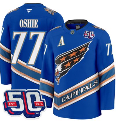 Men Tj Oshie Jersey 77 Washington Capitals Eagle 50th Anniversary Royal