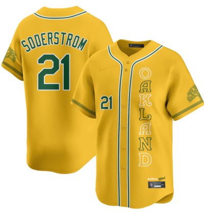 Tyler Soderstrom Jersey 21 Oakland Athletics City Connect Concept Stitched Yellow