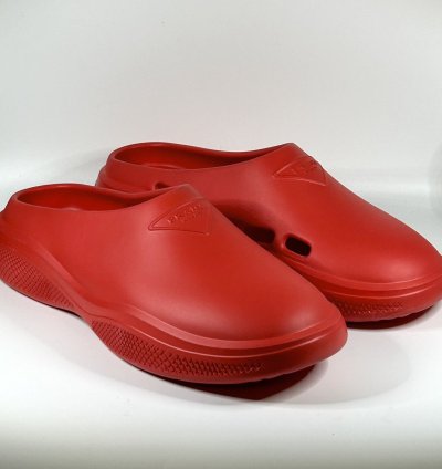 Brand New Prada Red Rubber Mules Size 43eu 10us