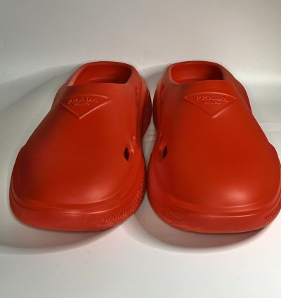 Brand New Prada Red Rubber Mules Size 43eu 10us