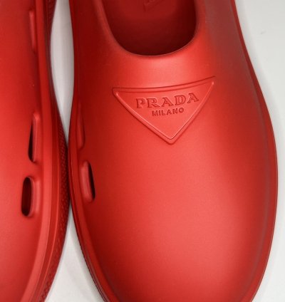 Brand New Prada Red Rubber Mules Size 43eu 10us
