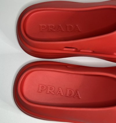 Brand New Prada Red Rubber Mules Size 43eu 10us