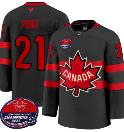 Men Brayden Point Jersey 21 Canada 4 Nations Face-off 2025 Champions V2 Black