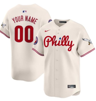 Custom Phillies And Eagles Jersey Name Number Vapor Premier Limited Stitched Cream