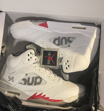 Brand New White Supreme Jordan 5 Retros