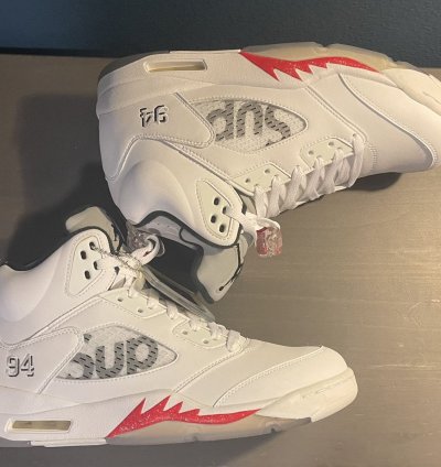 Brand New White Supreme Jordan 5 Retros
