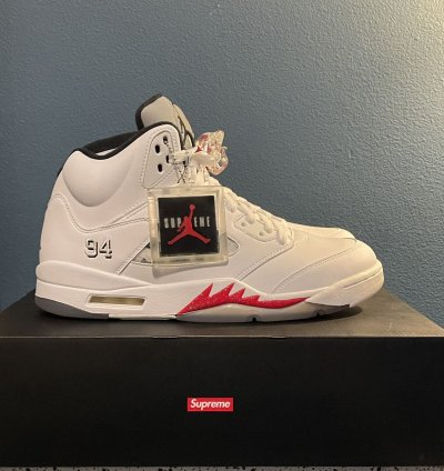 Brand New White Supreme Jordan 5 Retros