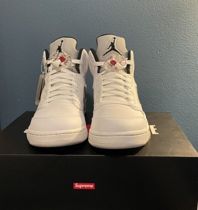Brand New White Supreme Jordan 5 Retros