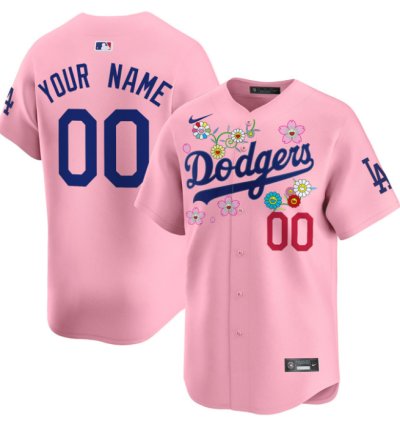 Custom Dodgers Jersey Takashi Murakami 2025 Vapor Premier Limited Stitched Cherry Blossom