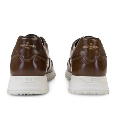 Brown Glazed Leather Run Away Sneakers