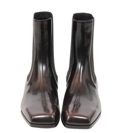Brown Leather Square Toe Chelsea Boots - 01278