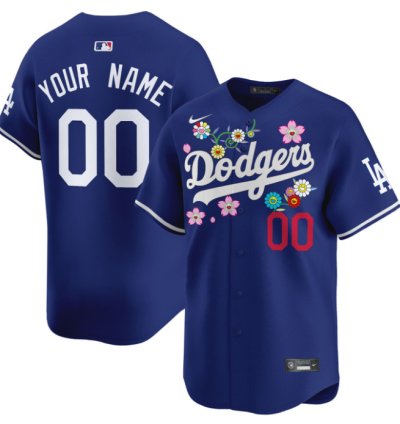 Custom Dodgers Jersey Takashi Murakami 2025 Vapor Premier Limited Stitched Royal