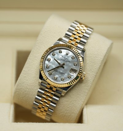 Rolex Datejust 31 2024 Datejust 31 Steel And Gold Factory Mop Diamond Dial Unworn 278273 Box And Papers