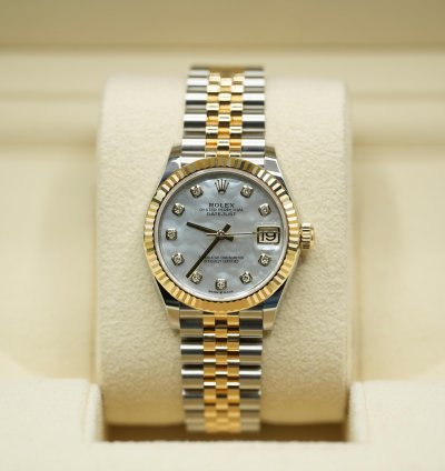 Rolex Datejust 31 2024 Datejust 31 Steel And Gold Factory Mop Diamond Dial Unworn 278273 Box And Papers