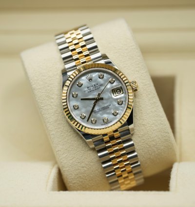 Rolex Datejust 31 2024 Datejust 31 Steel And Gold Factory Mop Diamond Dial Unworn 278273 Box And Papers
