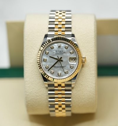 Rolex Datejust 31 2024 Datejust 31 Steel And Gold Factory Mop Diamond Dial Unworn 278273 Box And Papers