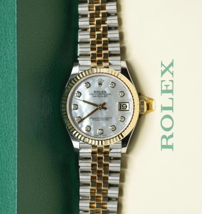 Rolex Datejust 31 2024 Datejust 31 Steel And Gold Factory Mop Diamond Dial Unworn 278273 Box And Papers