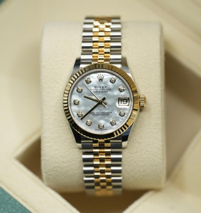 Rolex Datejust 31 2024 Datejust 31 Steel And Gold Factory Mop Diamond Dial Unworn 278273 Box And Papers