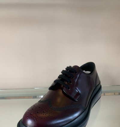 Brushed Leather Derbies In Cordovan