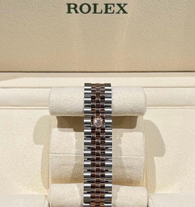 Rolex Datejust 31 2024 Datejust 31 Steel Rose Gold Factory Mop Diamond Dial Unworn Box Papers 278271