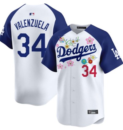 Fernando Valenzuela Jersey 34 Dodgers X Takashi Murakami 2025 Vapor Limited Stitched Alternate