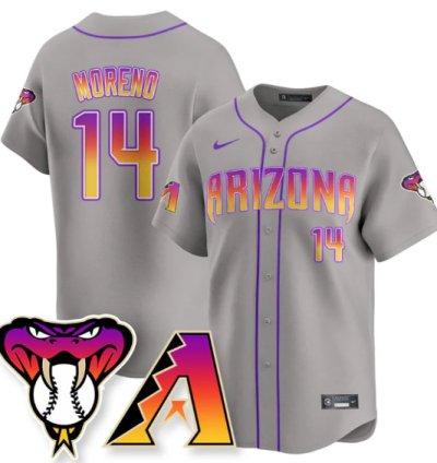 Gabriel Moreno Jersey 14 Arizona Diamondbacks 2025 City Connect Concept Stitched Gray