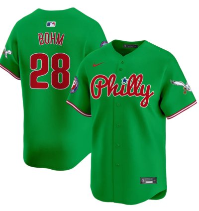 Alec Bohm Jersey 28 Phillies And Eagles Vapor Premier Limited Stitched Green