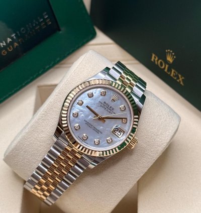 Rolex Datejust 31 2025 New Mother Of Pearl Diamond Two Tone Yellow Gold Fluted Jubilee
