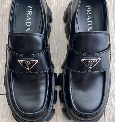 Brushed Leather Monolith Loafers