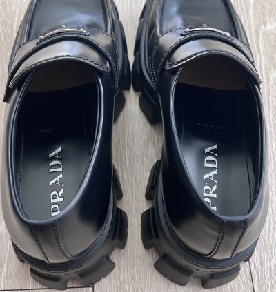 Brushed Leather Monolith Loafers