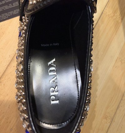 Brushed-leather Loafers With Studs And Rhinestones