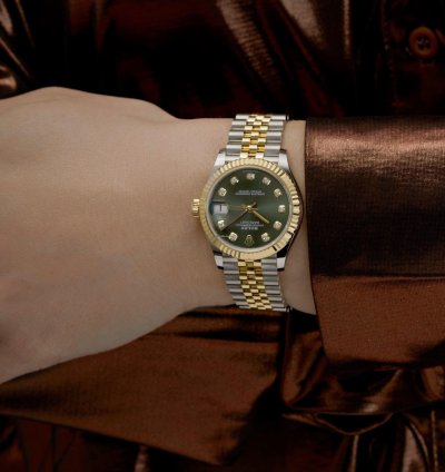 Rolex Datejust 31 278273 Ladies Yellow Gold Stainless Steel Green Dial 2023