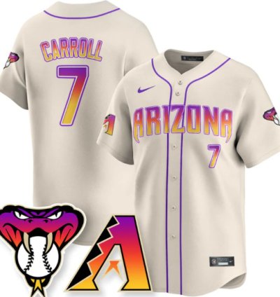 Corbin Carroll Jersey 7 Arizona Diamondbacks 2025 City Connect Concept Stitched Cream