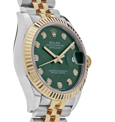 Rolex Datejust 31 278273 Ladies Yellow Gold Stainless Steel Green Dial 2023
