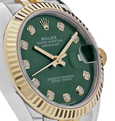 Rolex Datejust 31 278273 Ladies Yellow Gold Stainless Steel Green Dial 2023