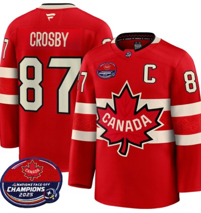 Men Sidney Crosby Jersey 87 Canada 4 Nations Face-off 2025 Champions V2 Red